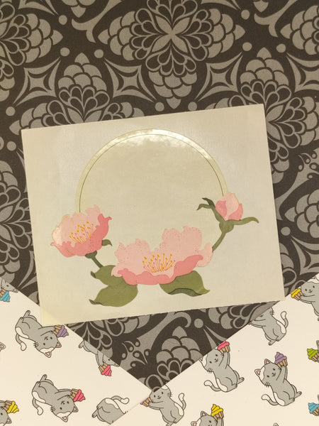 Vintage Mrs. Grossman's Springtime "Floral Circle" Half Sticker Sheet, Unused