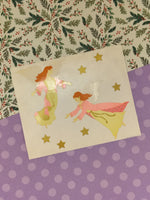 Vintage Mrs. Grossman's Christmas Festive "Angels & Stars" Half Sticker Sheet, Unused