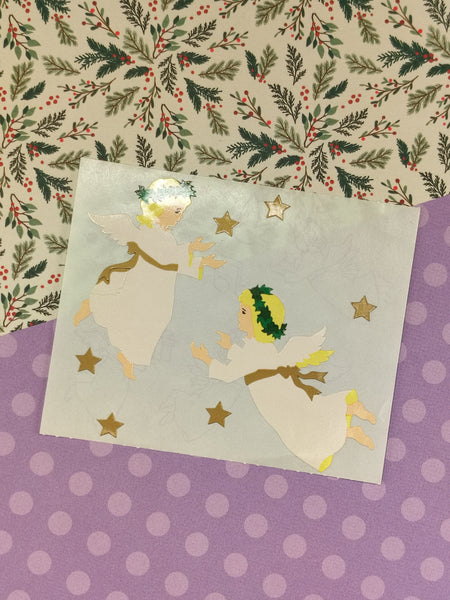 Vintage Mrs. Grossman's Christmas Festive "Angels & Stars" Half Sticker Sheet, Unused