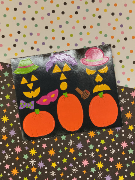 Vintage Mrs. Grossman's Halloween Spooky "Jack-o-Lanterns" Half Sticker Sheet, Unused