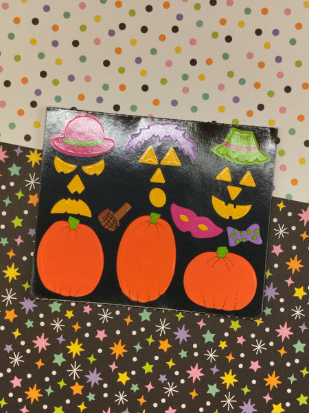 Vintage Mrs. Grossman's Halloween Spooky "Jack-o-Lanterns" Half Sticker Sheet, Unused