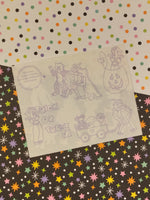 Vintage Mrs. Grossman's Halloween Spooky "Trick or Treaters" Half Sticker Sheet, Unused