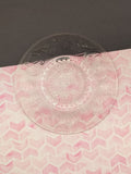 Vintage Indiana Glass Tiara Clear Embossed Floral Saucers Set/7, Like New