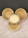 Vintage SiLite #350 8oz Fruit Bowl Tan Beige Melamine Set/4, Nice & Clean