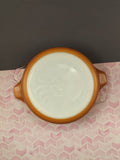 Vintage Pyrex Old Orchard Brown/Harvest Orange Casserole Dish w/Lid, #472 1-1/2 pt