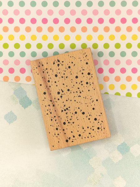 2015 Diana Kovacs Hampton Art Dots Speckles Wooden Block/Rubber Stamp