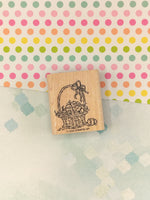 Vintage 2002 Stampin' Up! Easter Basket Wooden Block/Rubber Stamp