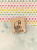 Vintage 2002 Stampin' Up! Easter Basket Wooden Block/Rubber Stamp