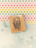 Vintage 1999 Stampin' Up! Easter Basket Bunny Eggs Wooden Block/Rubber Stamp