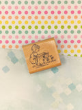Vintage 2001 Stampin' Up! Girl Watering Flowers Wooden Block/Rubber Stamp