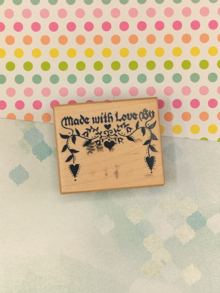 Vintage 1999 PSX E-558 "Made with Love By:" Stamp Block, Nice & Clean
