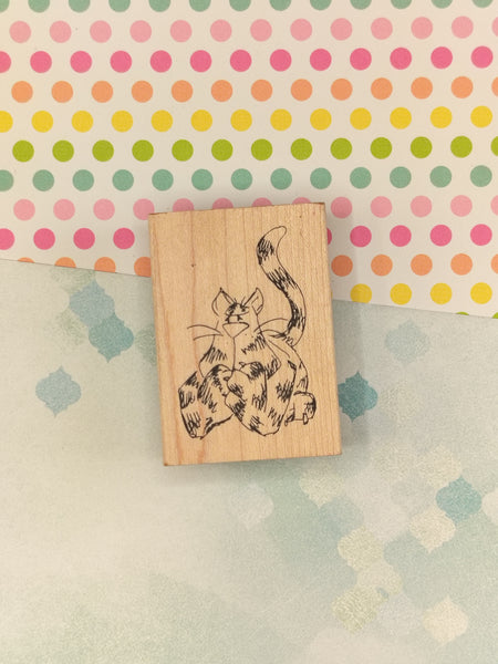 Vintage Stamps by Judith #H-100 Grumpy Cat Wooden Block/Rubber Stamp