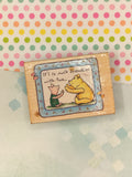 Vintage All Night Media Patty-Cake Pals Classic Pooh #757H Wooden Block/Rubber Stamp