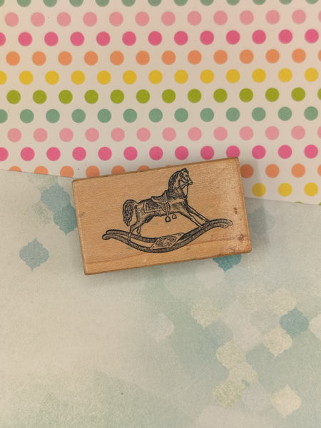 Vintage 1987 PSX Rocking Horse Stamp Block