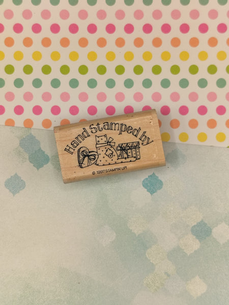 Vintage 1997 Stampin' Up! Hand Stamped By Wooden Block/Rubber Stamp