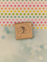 Vintage 1989 D.O.T.S #E168 Reaching Bear Wooden Block/Rubber Stamp