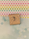Vintage 1989 D.O.T.S #E168 Reaching Bear Wooden Block/Rubber Stamp