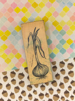 Vintage 1995 PSX "Onion Sprout" Wooden Block/Rubber Stamp