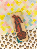 Vintage 1995 PSX "Onion Sprout" Wooden Block/Rubber Stamp