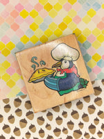 Vintage Penguin Parade Stamp Rosa Penguin Chef Wooden Block/Rubber Stamp