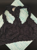 Wishlist Women's Charcoal Gray/Black Lace Floral Bralette Size Medium