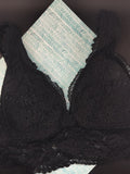 American Eagle Aerie Women's Black Lace Floral Bralette Size Medium