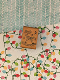 Vintage All Night Media Merry Christmas Reindeer Rocker Wooden Block/Rubber Stamp