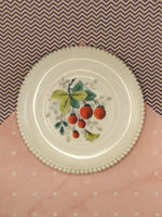 Vintage Westmorland Milk Glass Milkglass Fruits Salad Plate w/Beaded Edge, Like New