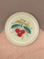 Vintage Westmorland Milk Glass Milkglass Fruits Salad Plate w/Beaded Edge, Like New