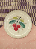 Vintage Westmorland Milk Glass Milkglass Fruits Salad Plate w/Beaded Edge, Like New