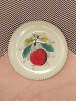 Vintage Westmorland Milk Glass Milkglass Fruits Salad Plate w/Beaded Edge, Like New