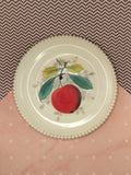 Vintage Westmorland Milk Glass Milkglass Fruits Salad Plate w/Beaded Edge, Like New