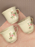 Vintage Pfaltzgraff Meadow Lane Scalloped Coffee Mug Set/3
