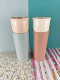 Vintage Tupperware Retro 1970's Tumblers #115-7 Pastel 12 Oz. Set/4