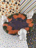 Vintage Halloween Cute Spooky Ghosts Porcelain Candy Dish 7" x 8.5" OPEN BOX