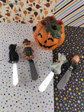 Vintage Halloween Cute Spooky Jack-O-Lantern Spreaders Set OPEN BOX