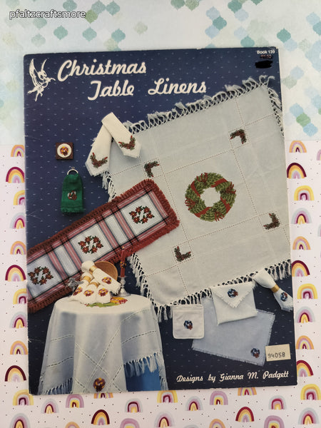 Vintage 1987 Christmas Table Linens Designs by Gianna M. Padgett Softcover Booklet