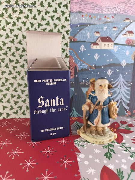 Vintage 1990 Santa Through the Years Hand Painted Porcelain FIgurine, The Victorian Santa