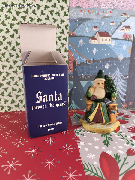 Vintage 1990 Santa Through the Years Hand Painted Porcelain FIgurine, The Edwardian Santa