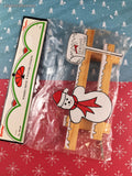 Vintage Darice Craft Supplies No. 091169 Snowman Wooden Fence w/Painted Cutouts NEW & Sealed
