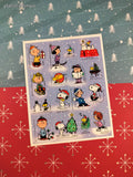 Vintage 1990's Hallmark Peanuts Snoopy Christmas Wintry Full Sticker Sheet, Clean & Unused