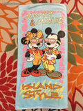 Vintage Franco Walt Disney's Mickey & Minnie Mouse "Island Style" Beach/Bath Towel, Clean