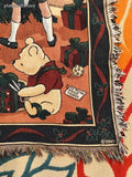 Vintage Goodwin Weavers Classic Winnie the Pooh Christmas  42" x 62" Tapestry Throw Blanket, Like New