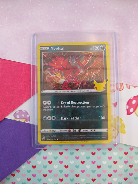 Pokemon TCG Yveltal Celebrations Holographic Card 019/025 - NM