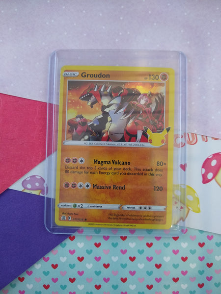 Pokemon TCG Groudon Celebrations Holographic Card 017/025 - NM