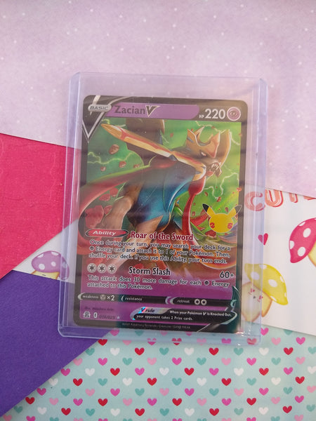 Pokemon TCG Zacian V Celebrations Full Art Holo Card 016/025 - NM Pfaltzcraftsmore Pokemon TCG Zacian V Celebrations Full Art Holo Card 016/025 - NM Pfaltzcraftsmore