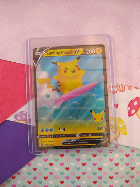 Pokemon TCG Surfing Pikachu V Celebrations Full Art Holo Card 008/025 - NM
