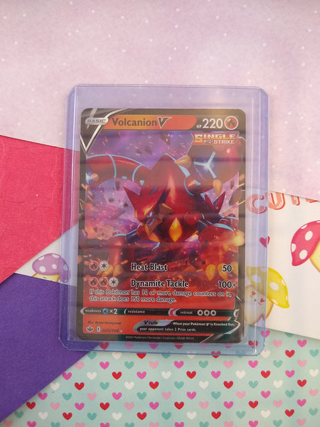 Pokemon TCG Ultra Rare Volcanion V Chilling Reign Full Art Holo Card 025/198 - NM