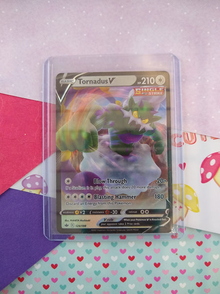 Pokemon TCG Ultra Rare Tornadus V Chilling Reign Full Art Holo Card 124/198 - NM