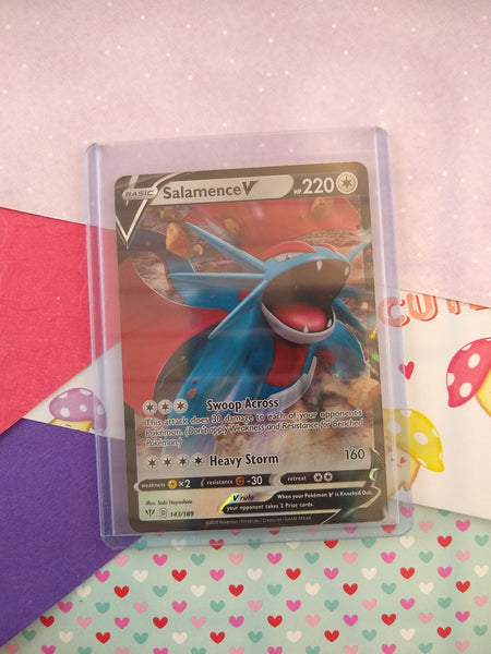 Pokemon TCG Ultra Rare Salamence V Darkness Ablaze Full Art Holo Card 143/189 - NM